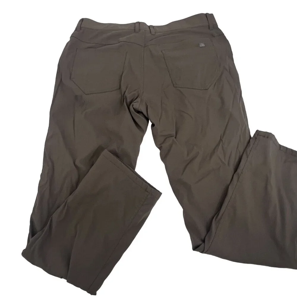 LL Bean Fully lined Nylon Spandex Stretch Men's Brown Outdoor Pants - Size 36 29